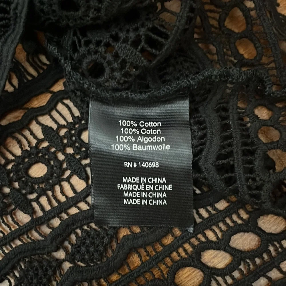 Tavik  Black Long Sleeve Sexy Dress Beach Swim Cover Up Size M